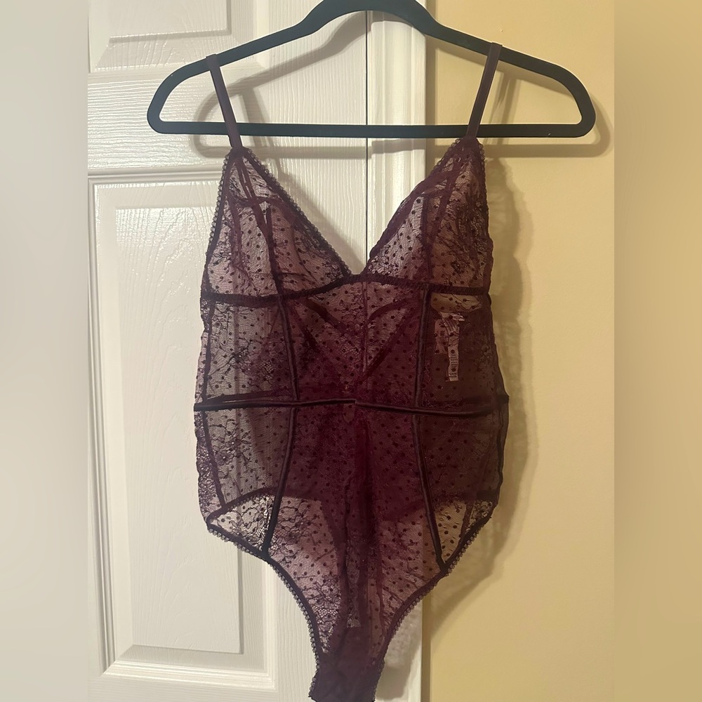BRAND NEW! Burgundy Lingerie one piece bodysuit
